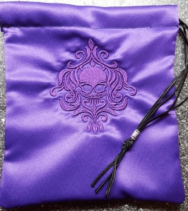 Purple damask skull bag